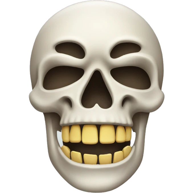 Skull emoji with teeth emoji