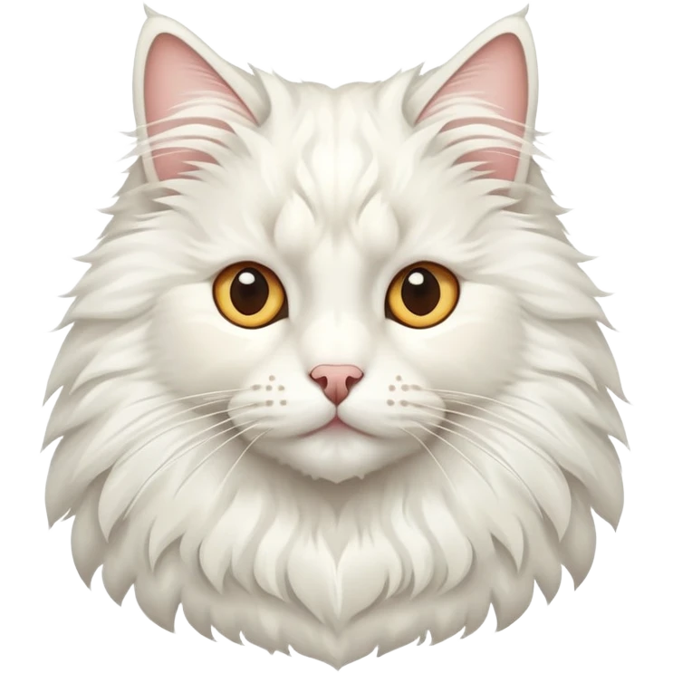 White Norwegian forest cat with majestic ruff, triangular face, thick winter coat emoji