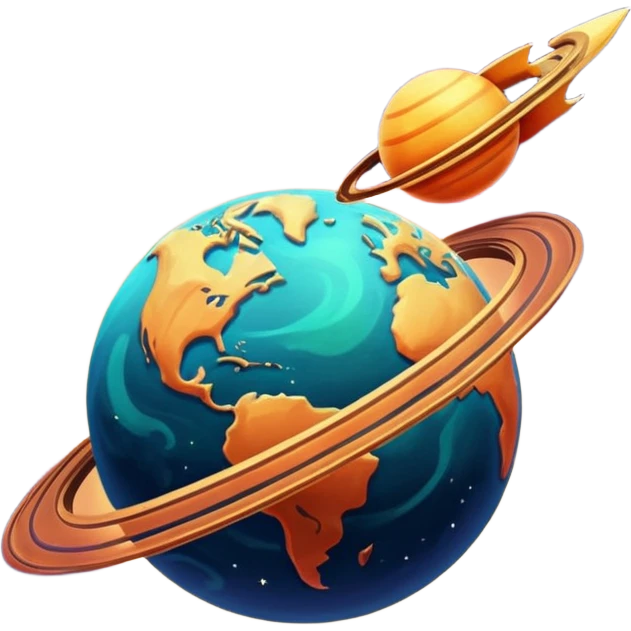 Vintage Planet comet streak motion emoji