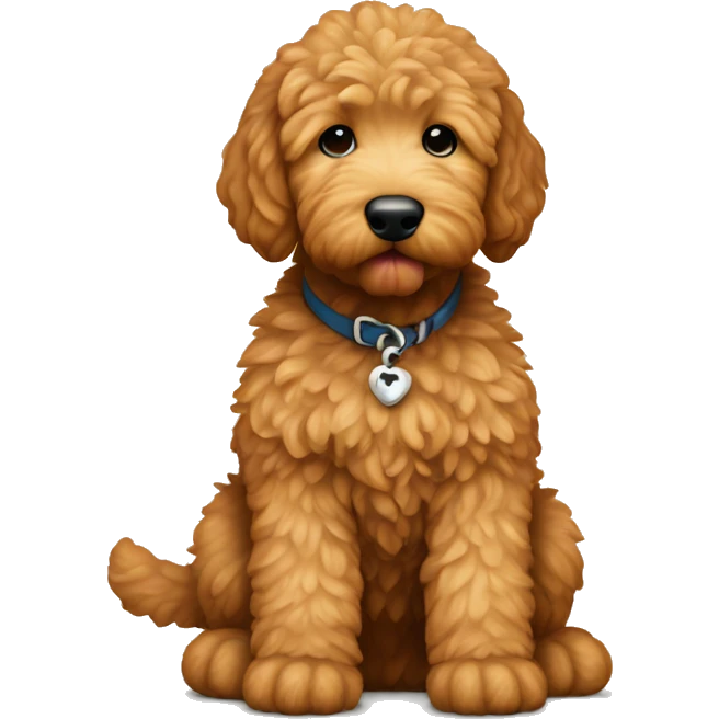 Ginger golden doodle. Baby. Full body sitting down emoji