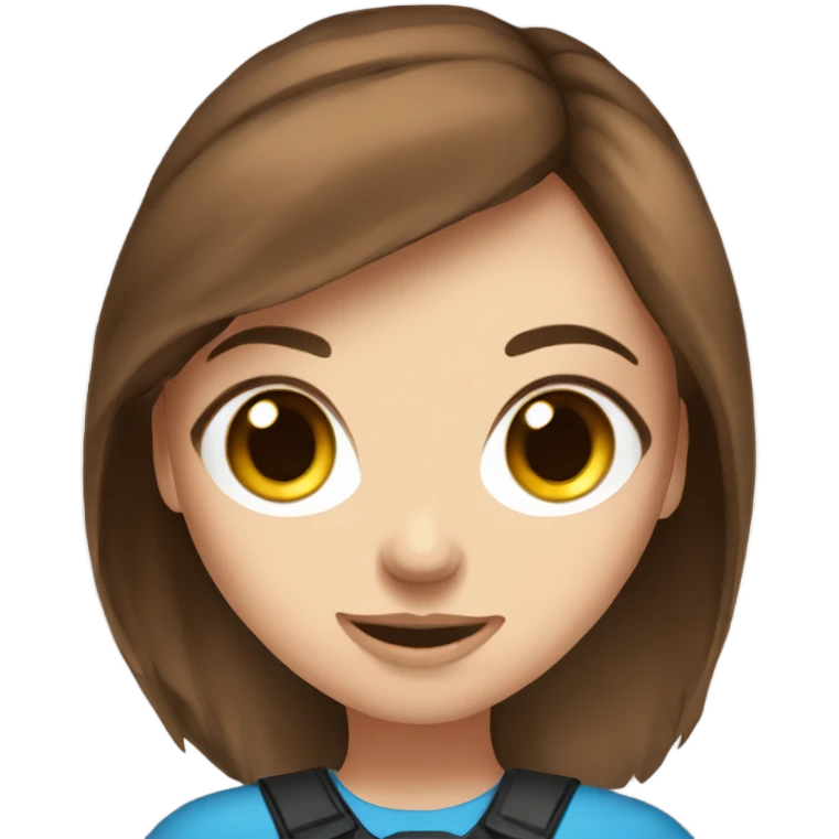gamer girl blue eyed and brown hair emoji