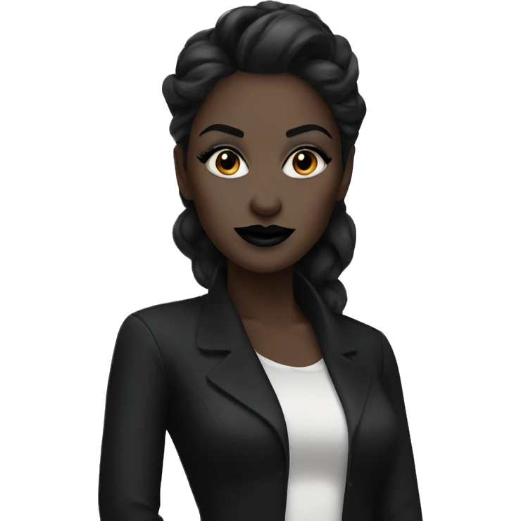 A woman with black makeup. emoji