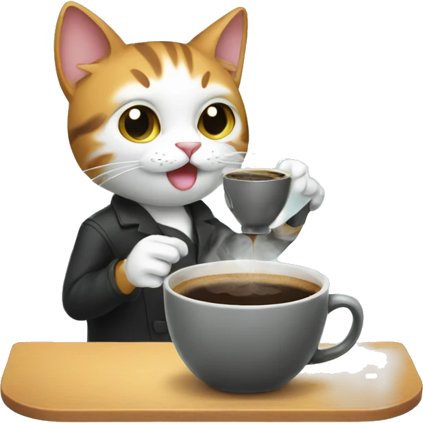 cat making coffee emoji