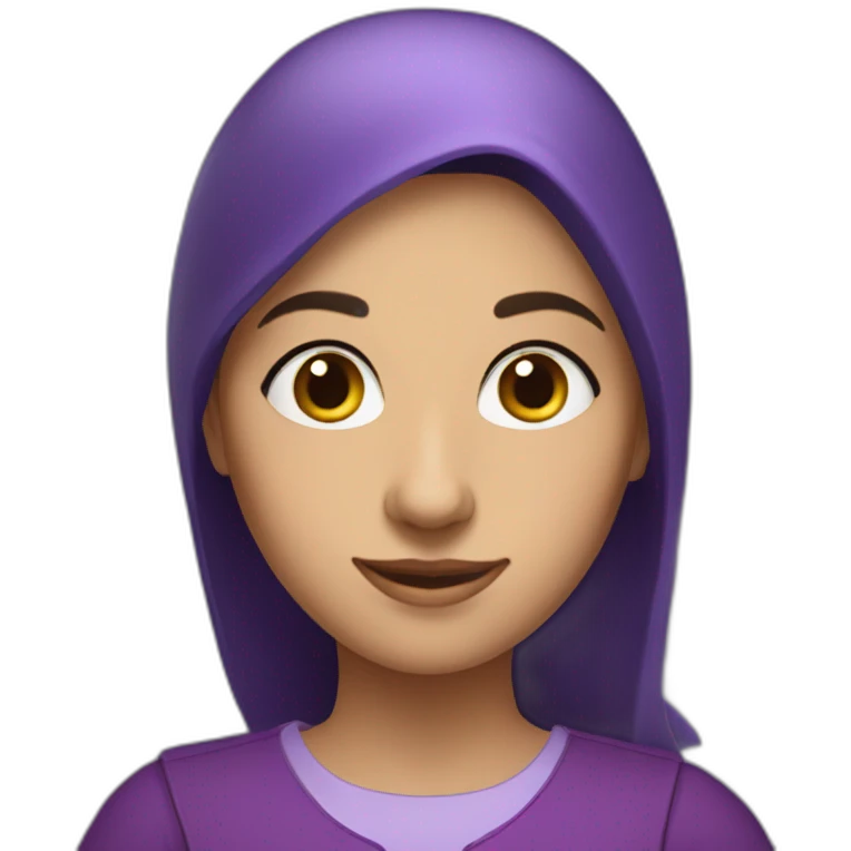 Armenian women with the purple clothes reading book and looking at camera and smiling  emoji