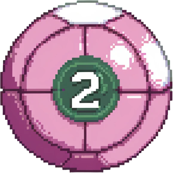 pink billiard ball with the number 23 inside a white circle emoji