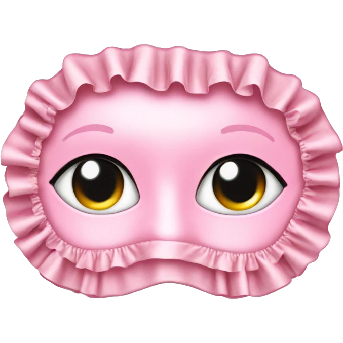 Light pink Frilly satin bedtime mask emoji