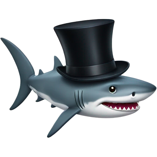 shark with tophat emoji