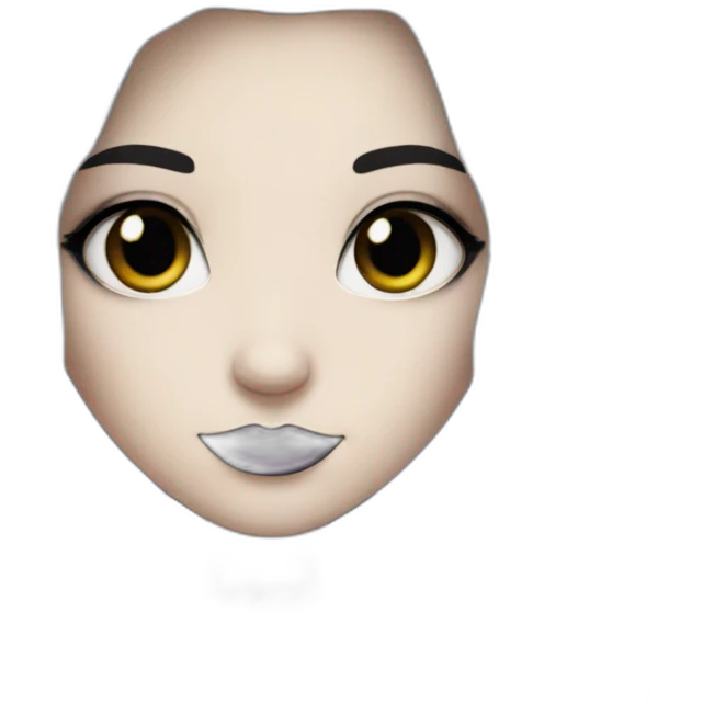 Queen white skin gothic girl long dark black and purple hair emoji