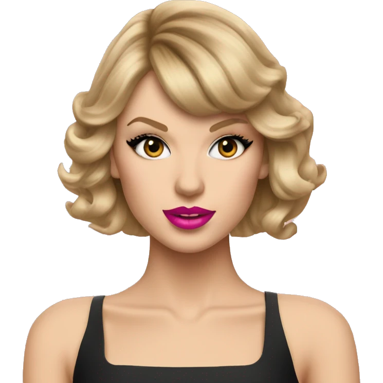 Taylor swift with pink lipstick  emoji