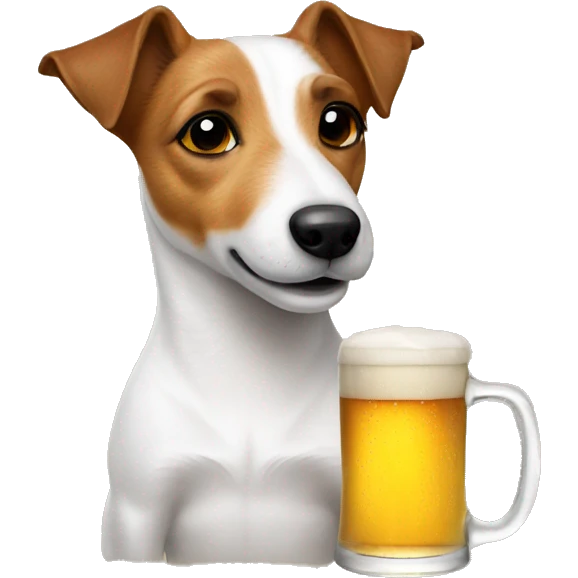 Jack Russell drinking beer emoji