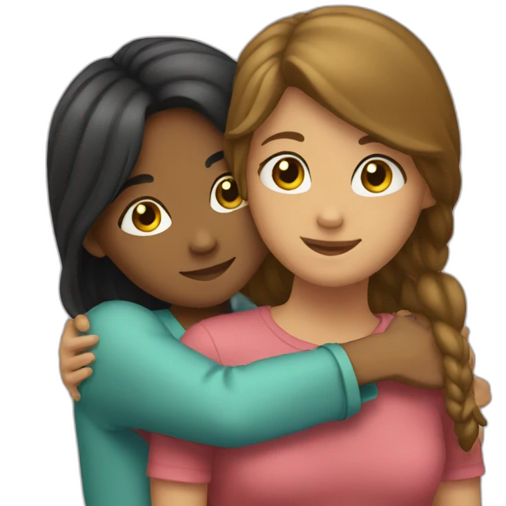girls hugging emoji
