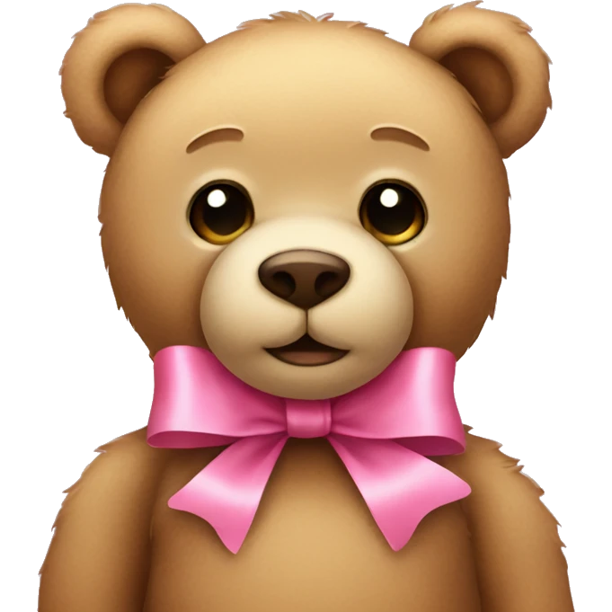 Teddy bear with a pink bow emoji