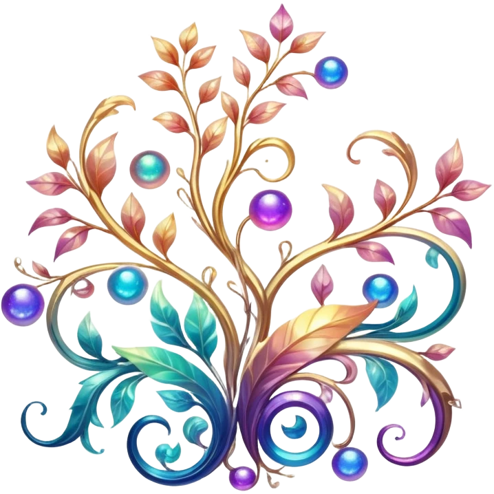 Epic divine sparkly glittery shiny legendary celestial vines flowery complex detailed iridescent gradients marbles aesthetic-scenery-Decorations emoji