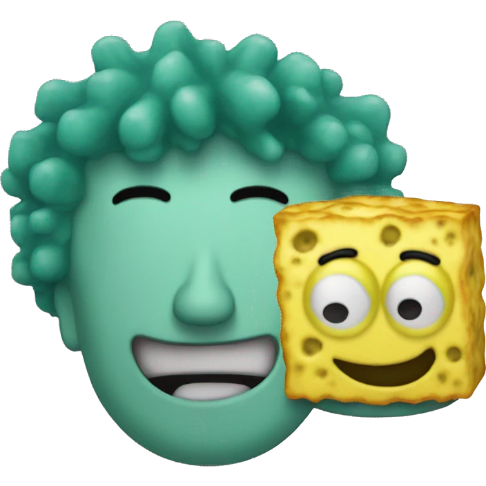 Bob esponja junto a calamardo emoji