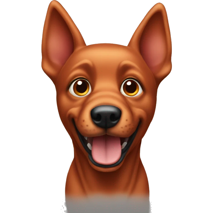 realistic solid red dog with pointed ears running emoji