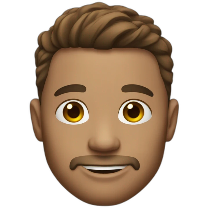Bodybuilder brown hair without beard emoji