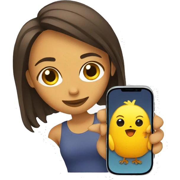 Chica con celular emoji