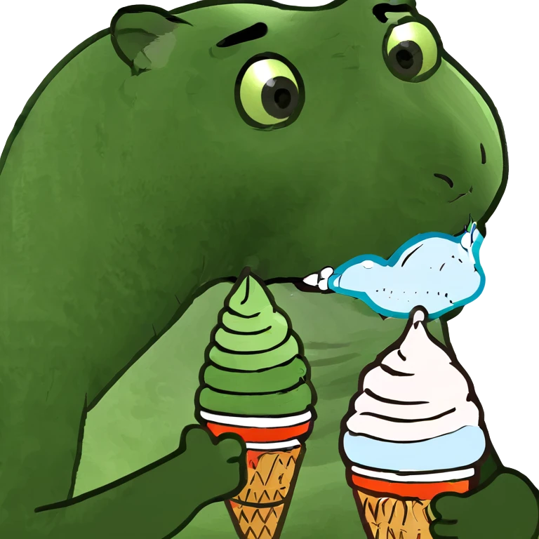 Panda eating iceew creammw emoji