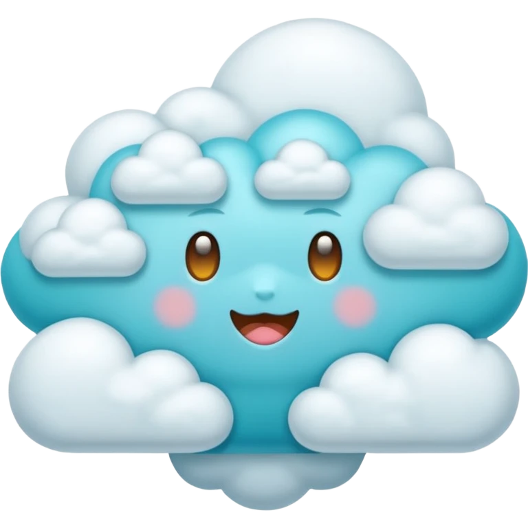 núvem japonesas ciano emoji