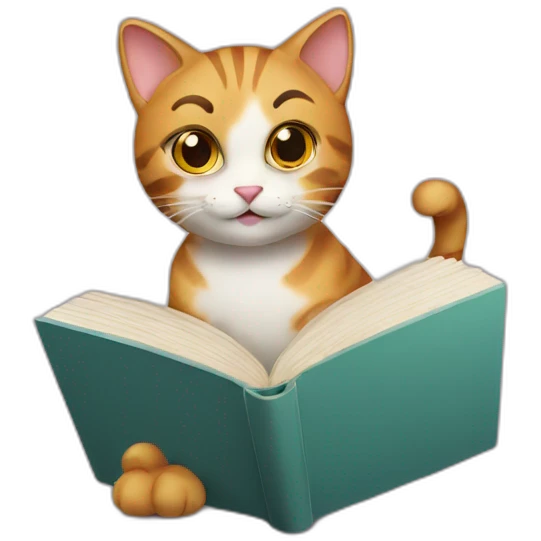 Cat with book emoji