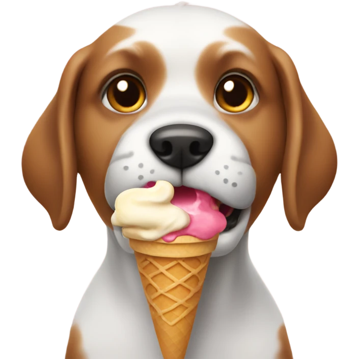 Dog eating ice cream emoji