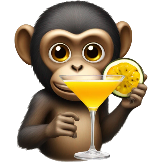 monkey with a passion fruit martini  emoji
