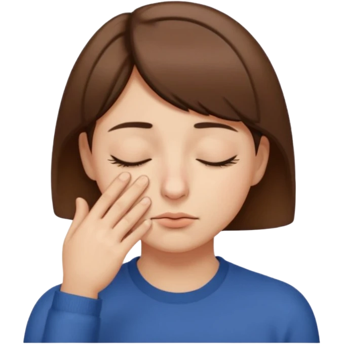 Pinching bridge of nose with eyes closed emoji