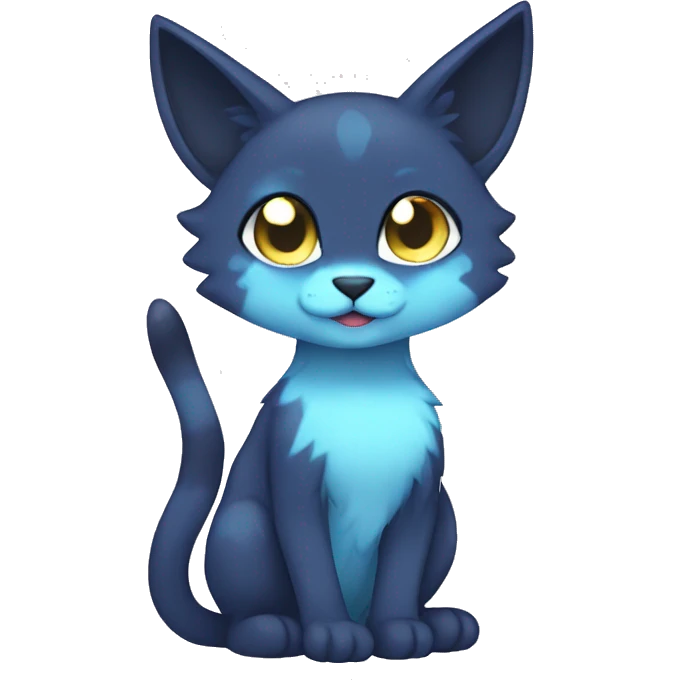 Saphire cute fakemon fursona full body cat emoji