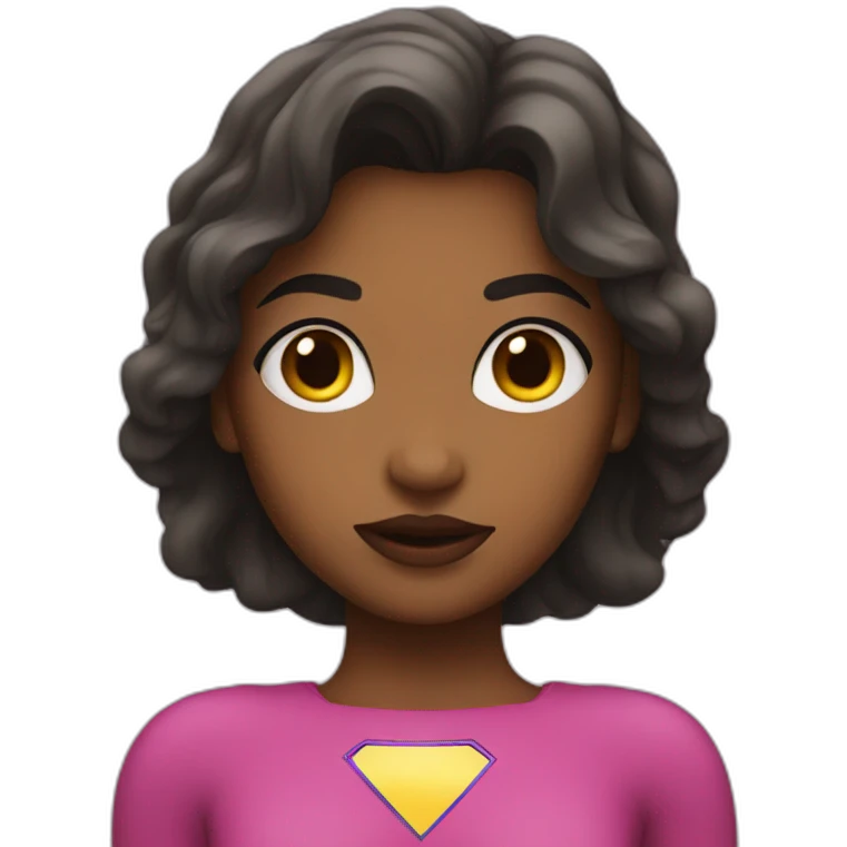 Girl in super woman emoji