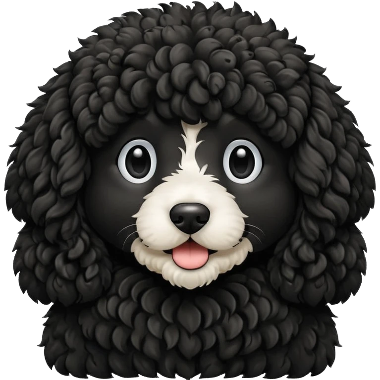 all black double doodle dog no background emoji