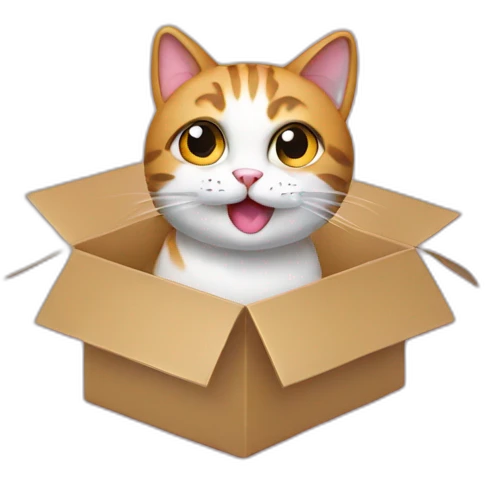 cat from gift box emoji