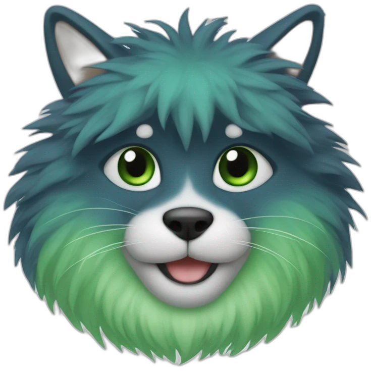 Furry bleu et vert emoji