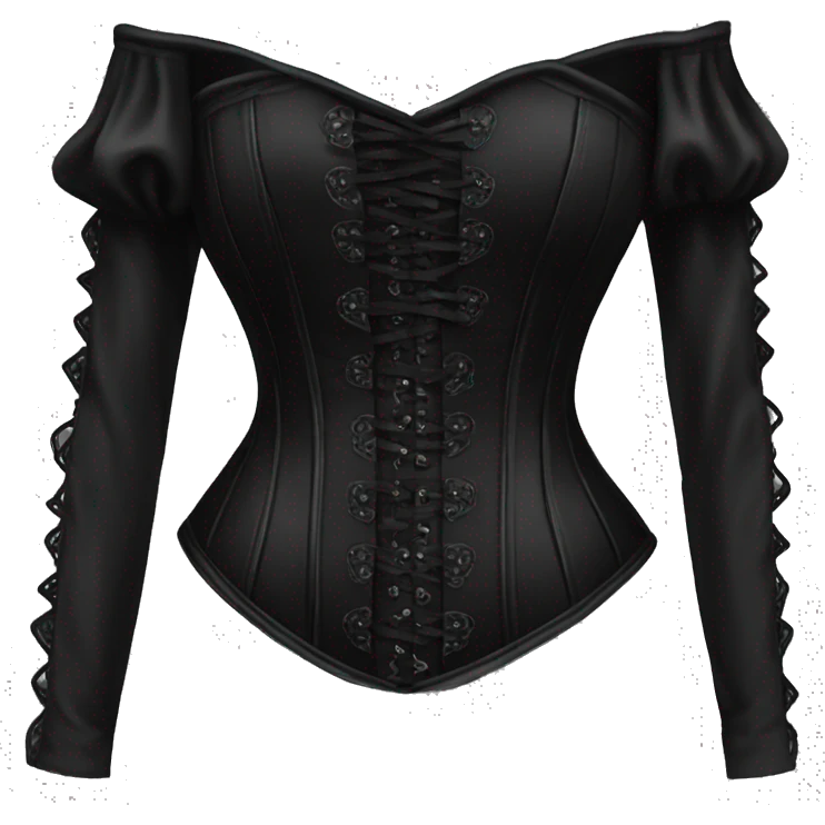 gothic black long sleeve corset emoji