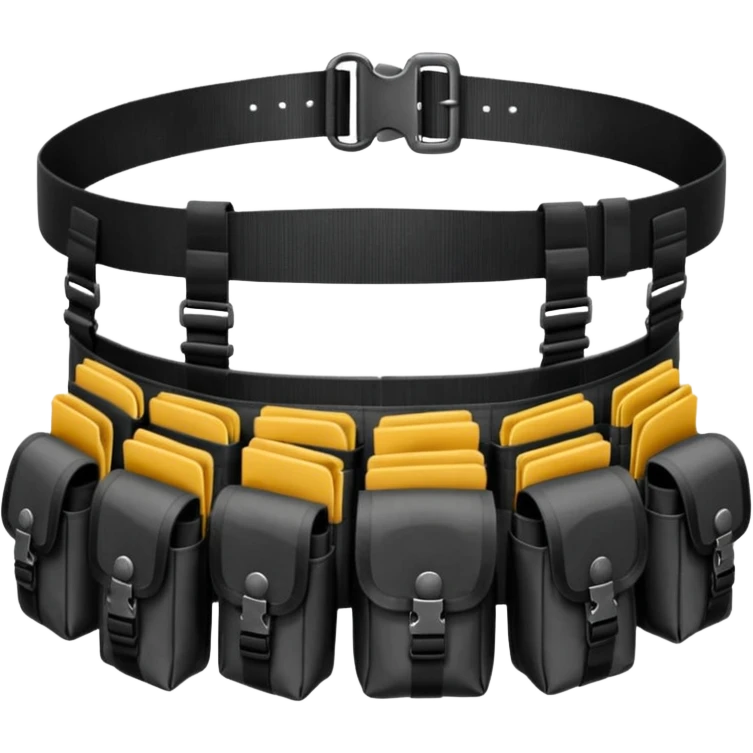 black military belt with pouches emoji