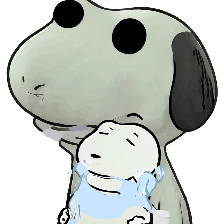 Snoopy crying  emoji