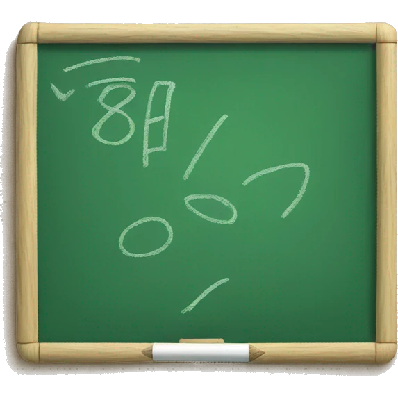 green  Board with chalk writing emoji