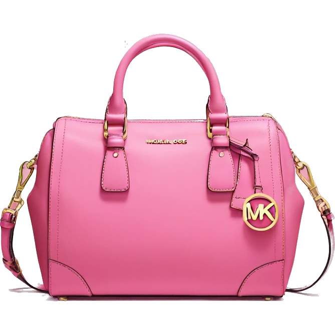 Realistic bubblegum pink designer Michael kors satchel purse. emoji