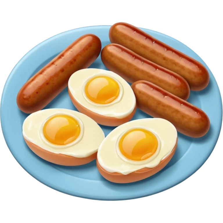 Two boiled eggs and two breakfast sausage  emoji