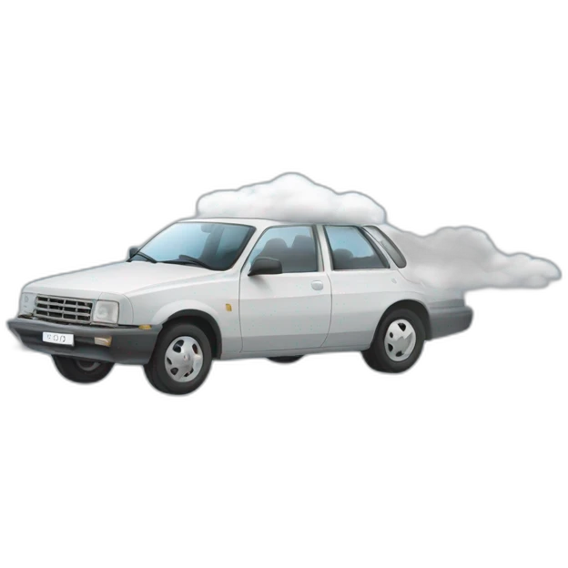 une voiture dans les nuage emoji
