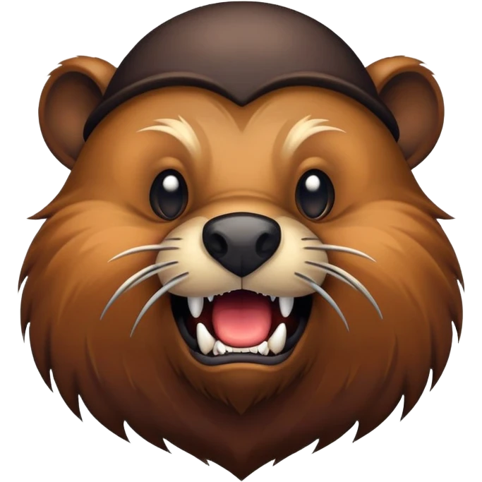 brutal beaver with a black beard emoji