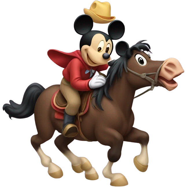 mickey mouse riding a horse  emoji