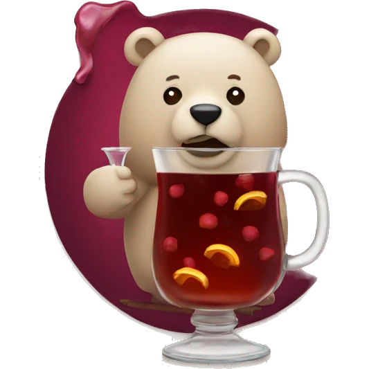 Bear with mulled wine  emoji
