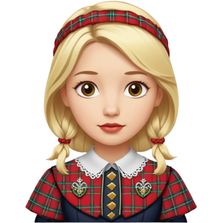 blonde woman wearing scottish traditional clothes emoji