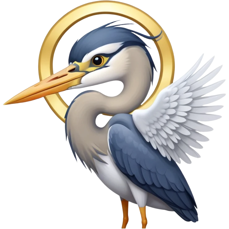 Heron with halo emoji