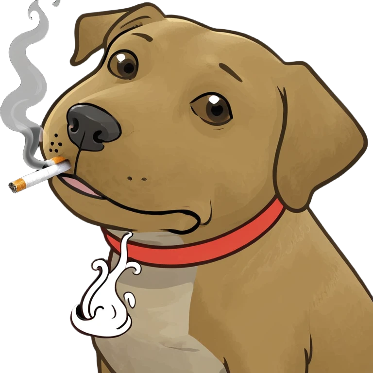Dog smoking emoji