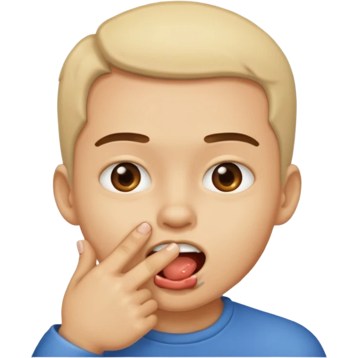 Una cara mordiendose un dedo emoji