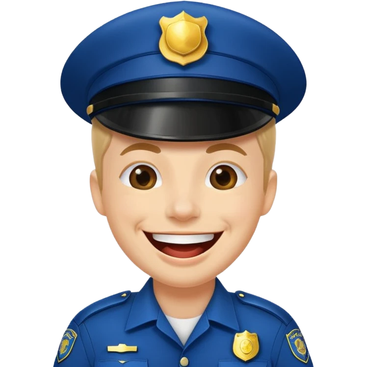 Jacked police office laughing at co worker who got into way to much shit emoji