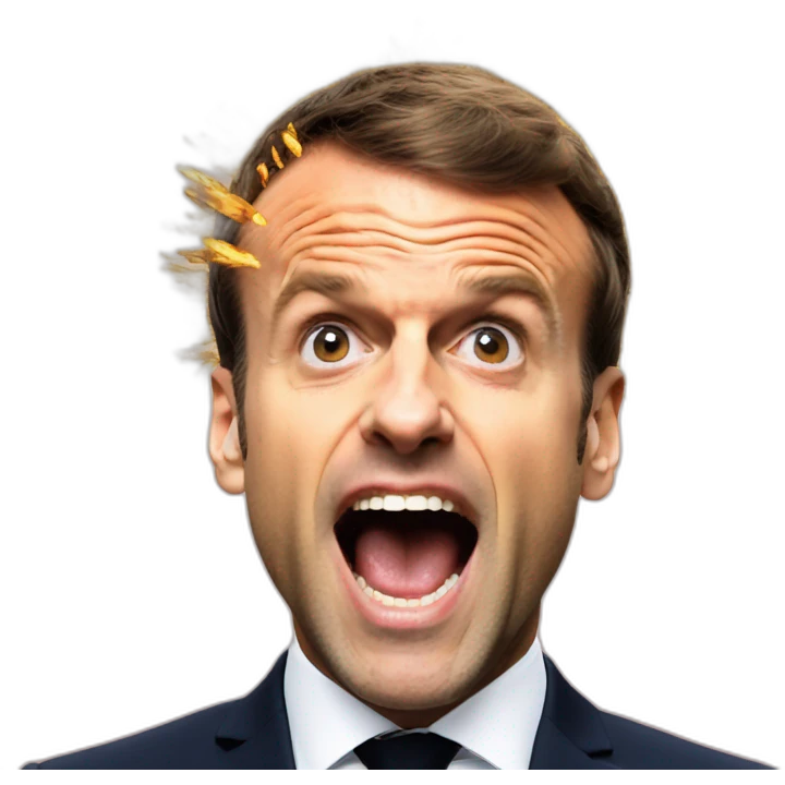 emmanuel macron exploding-head emoji