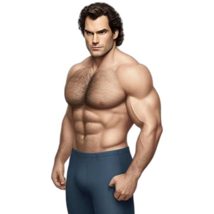 Henry Cavil hairy whole body men's health cover emoji
