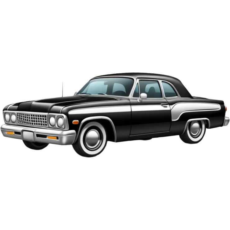 Black and white old school low rider car  emoji